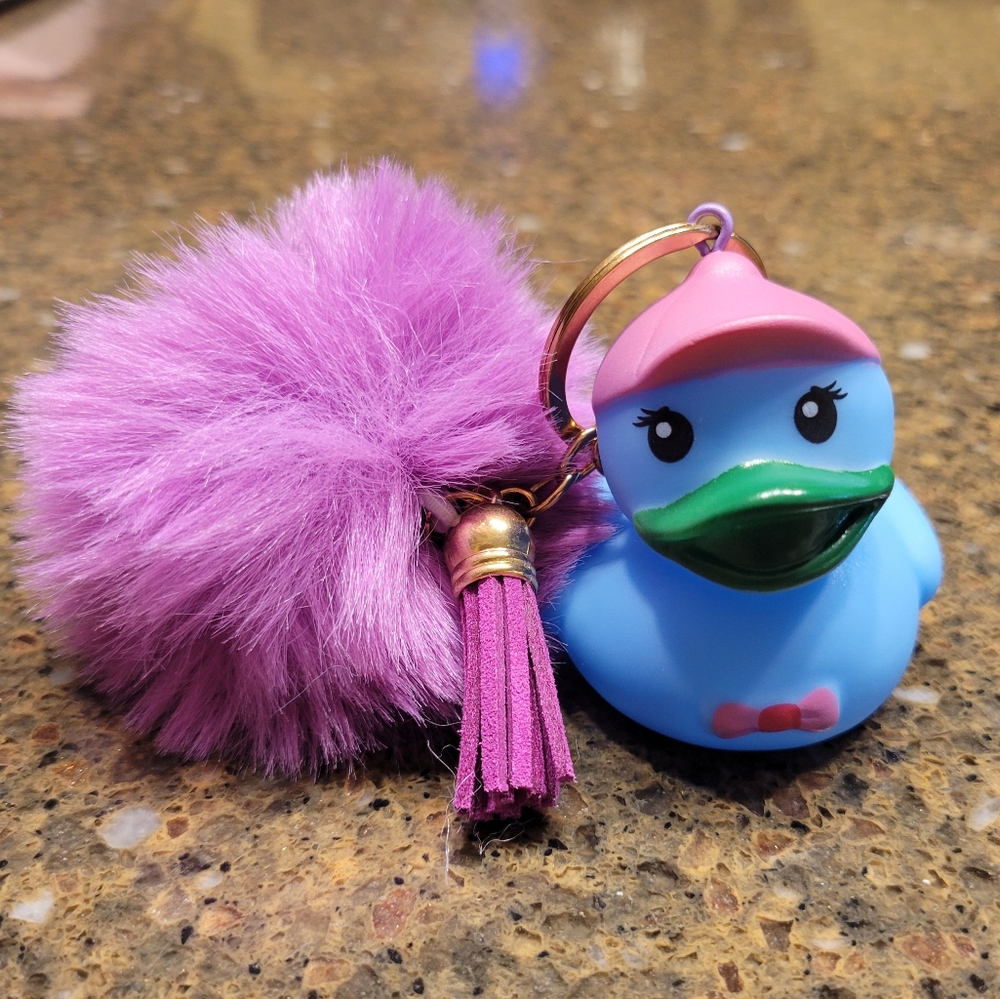PRETTY PURPLE & BLUE RUBBER DUCKIE- PURPLE PATRICIA